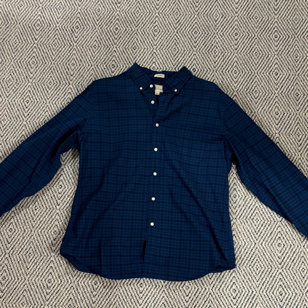 J. Crew Blue Plaid Casual Button Down Shirt